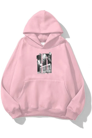 Kapüşonlu İçi Polar Kemal Atatürk 10 Kasım Baskılı Pembe Unisex Hoodie Sweatshirt