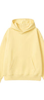 Unisex Oversize Hoodie Not You Again Baskılı Sarı – Kapüşonlu, Kanguru Cepli, 3 İplik Şardonlu 