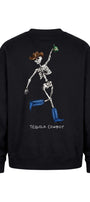 Erkek Oversize Sweatshirt Western Spirit Baskılı Siyah – Bisiklet Yaka, 3 İplik Şardonlu Polar