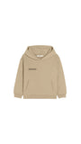 Bej Unisex Çocuk Kapüşonlu Nature Concept Baskılı Oversize Sweatshirt Hoodie
