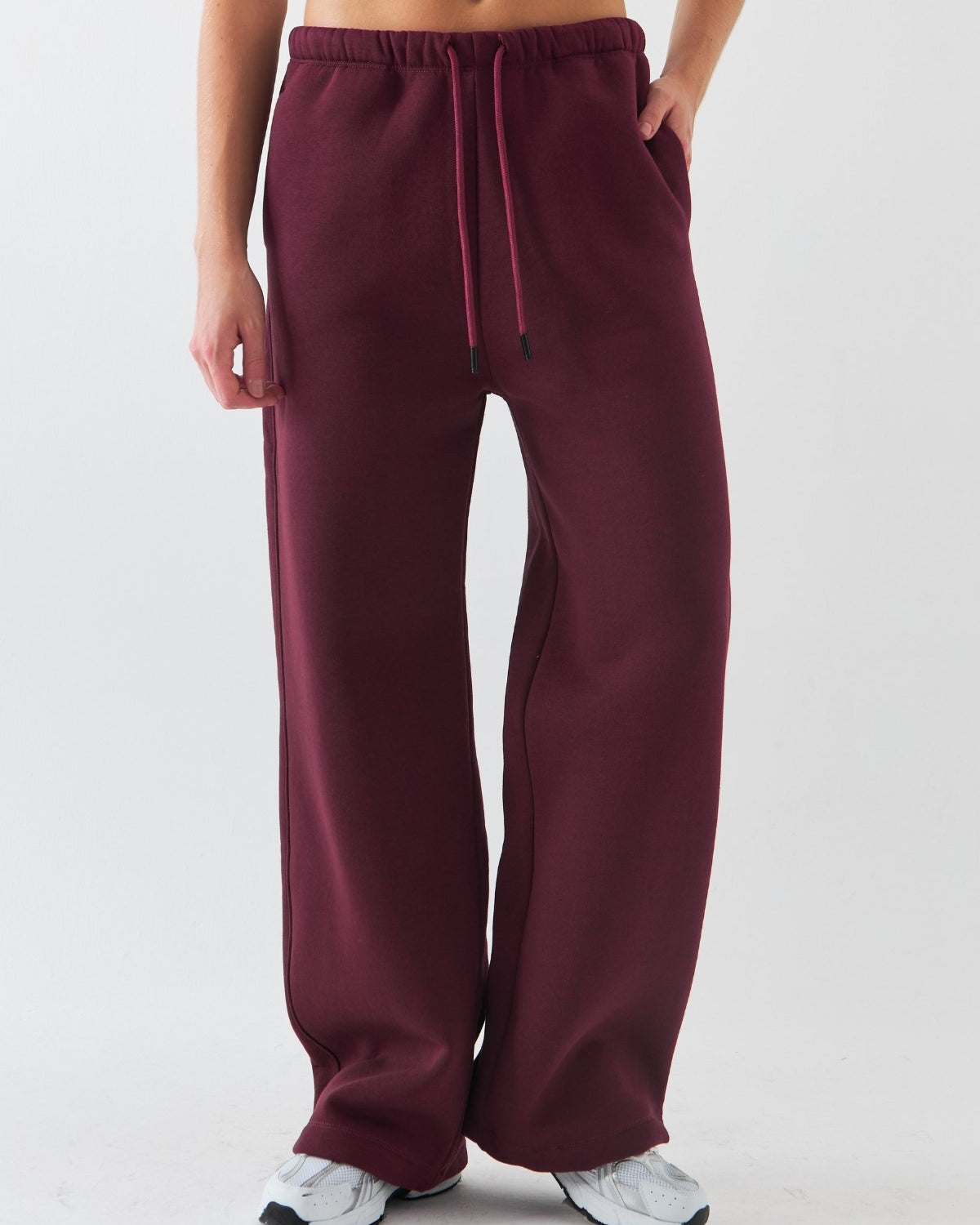 Oversize Unisex Eşofman Altı Bordo – 3 İplik Şardonlu, Bol Paça, Cepli, Modern Rahat Kesim