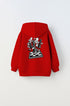 Kapüşonlu İçi Polar Satranç Think Baskılı Kırmızı Unisex Çocuk Hoodie Sweatshirt
