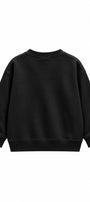 Erkek Çocuk Oversize Sweatshirt Basic Siyah – Bisiklet yaka, 3 iplik şardonlu polar