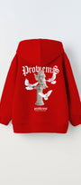 Kapüşonlu İçi Polar Problems Yazılı Heykel Baskılı Kırmızı Unisex Çocuk Hoodie Sweatshirt