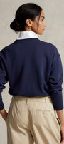 Kadın Oversize Sweatshirt Weekend Bear Baskılı Lacivert – Bisiklet Yaka, 3 İplik Şardonlu