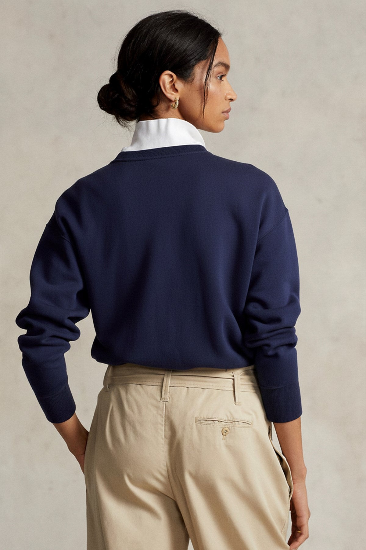 Kadın Oversize Sweatshirt Weekend Bear Baskılı Lacivert – Bisiklet Yaka, 3 İplik Şardonlu