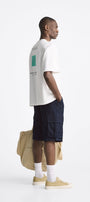 Bisiklet Yaka Unknown Desire Baskılı Oversize Beyaz Erkek T-shirt