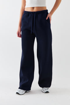 Oversize Unisex Eşofman Altı Lacivert – 3 İplik Şardonlu, Bol Paça, Cepli, Modern Rahat Kesim