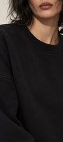 Kadın Oversize Sweatshirt Paris 3D Baskılı Siyah – Bisiklet Yaka, Kol ve Sırt Baskılı, 3 İplik