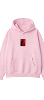 Kadın Oversize Hoodie Noir Cat Baskılı Pembe – Kapüşonlu, Kanguru Cepli, 3 İplik Şardonlu Polar