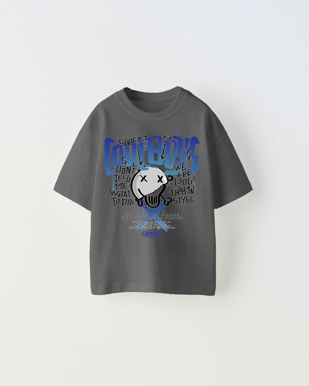 Cool Boys Yazılı Baskılı Füme Çocuk T-shirt