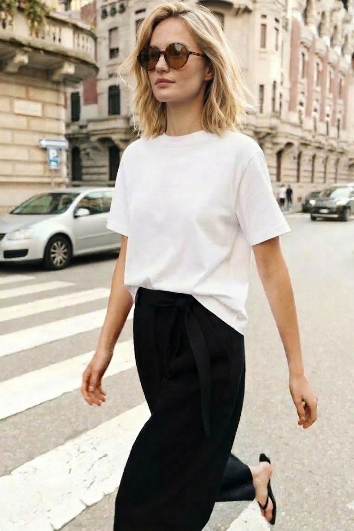 Kadın Oversize Basic Tişört Beyaz – Bisiklet Yaka, Rahat Kalıp, Yazılık, %100 Pamuk