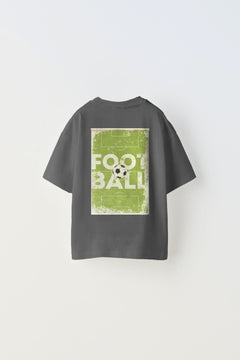 Believe Yazılı Futbol Tasarım Baskılı Füme Çocuk T-shirt