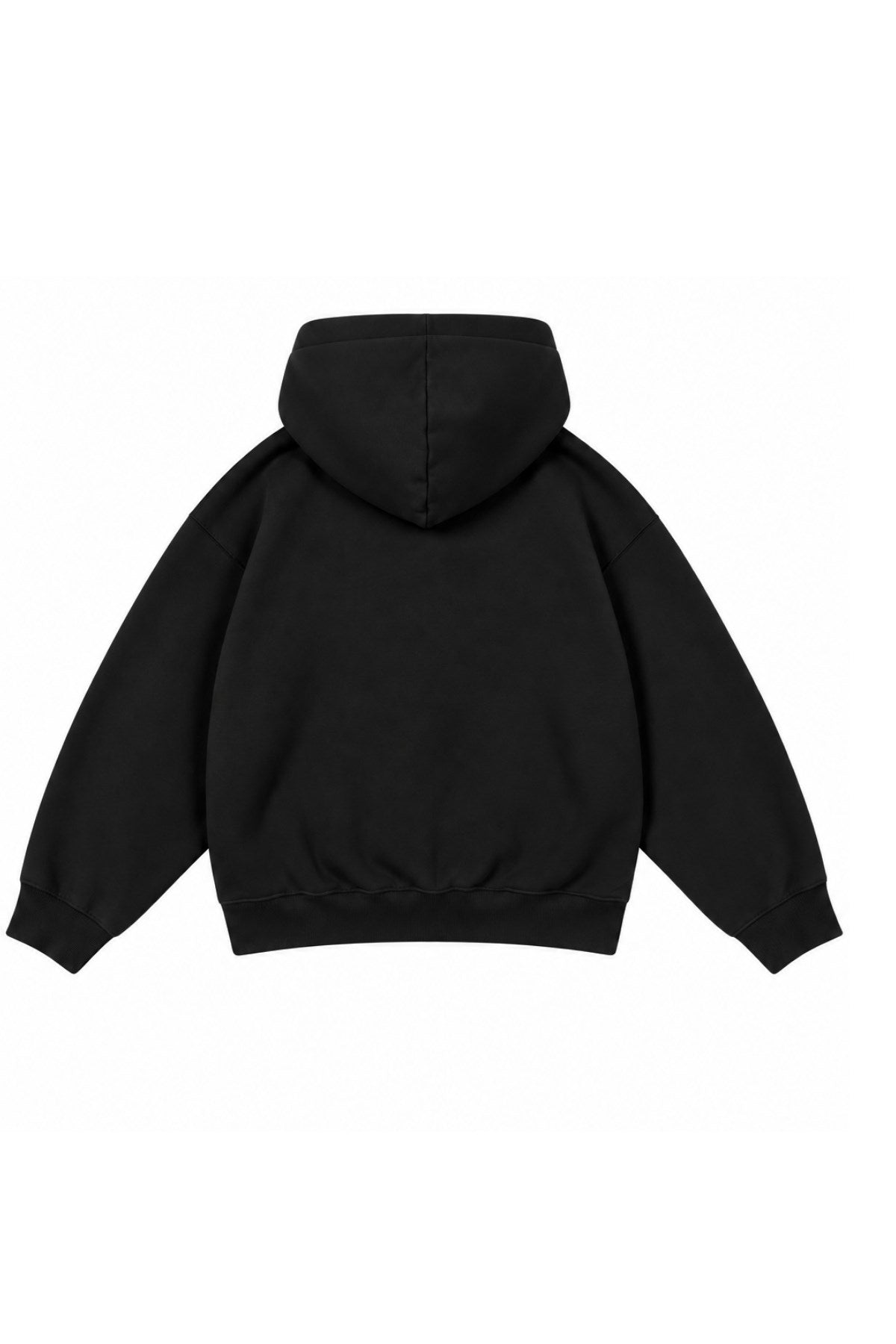 Kız Çocuk Oversize Basic Hoodie Sweatshirt Siyah – Kapüşonlu, Kanguru Cepli, 3 İplik Polar