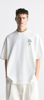 Bisiklet Yaka Move Ahead Baskılı Oversize Erkek T-shirt