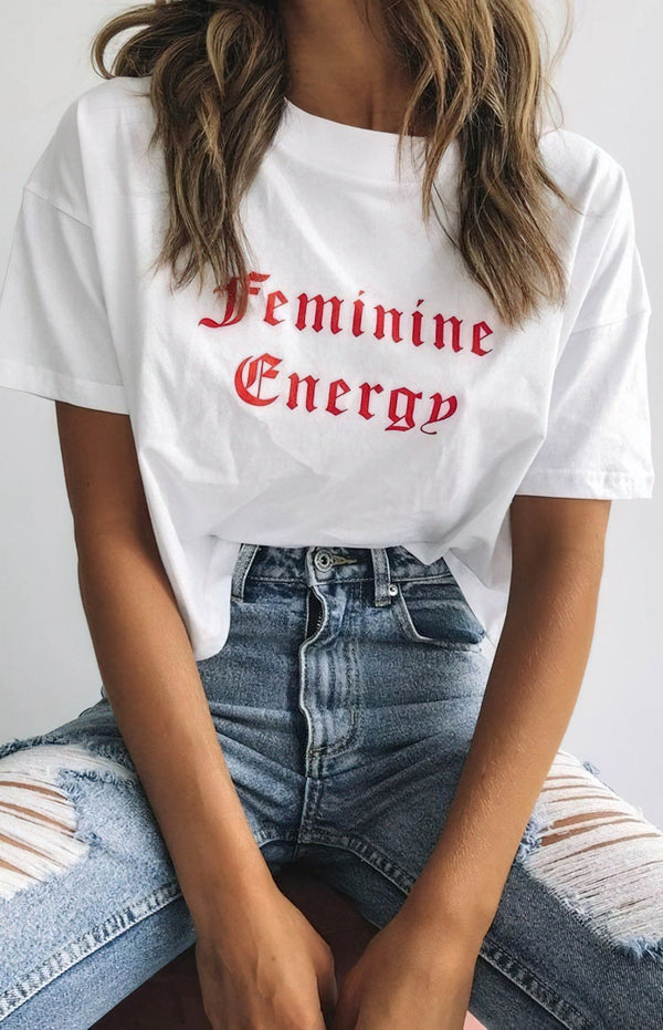 Kadın Feminine Energy Baskılı T-Shirt