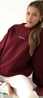 Kadın Oversize Sweatshirt CHMP STUDIOS Bordo – Bisiklet Yaka, 3 İplik Şardounlu Polar