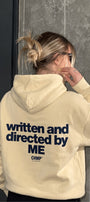 Kadın Oversize Hoodie Written & Directed Baskılı Sarı – Kapüşonlu, Sırt Baskılı, 3 İplik
