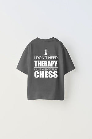 I Don'T Need Therapy I Just Need To Play Chess Yazılı Şah Tasarım Baskılı Füme Çocuk T-Shirt