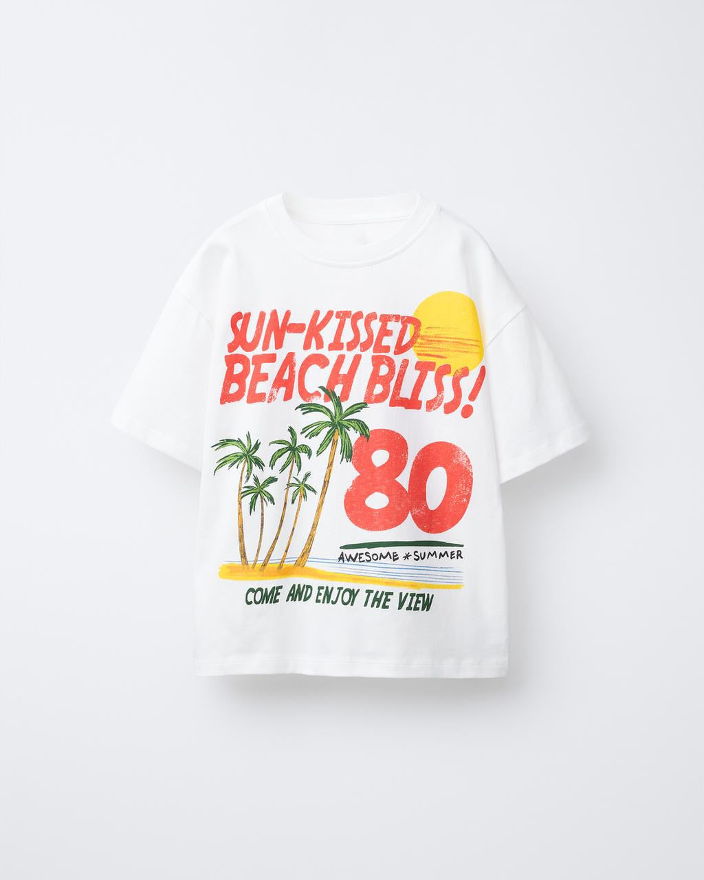 Sun Kissed  Beach Blis  Baskılı Kız Çocuk  %100 Pamuk Tişört
