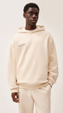 Ekru Unisex Kapüşonlu Nature Concept Baskılı Oversize Hoodie Sweatshirt 