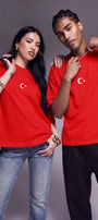 Unisex Oversize Tişört Legend of Türkiye Baskılı Kırmızı – Bisiklet Yaka, Rahat Kalıp, Yazılık, %100 Pamuk