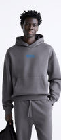 Kapüşonlu İçi Polar Peanuts Yazılı Snoopy Desen Baskılı Füme Oversize Hoodie Sweatshirt