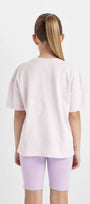 Extra Fun Yazılı Alevli Kalp Tasarım Baskılı Pembe Çocuk T-Shirt