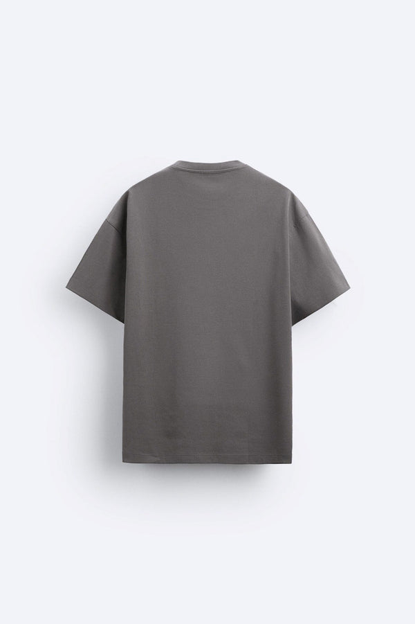 Classıc Aesthetic Yazı Baskılı Füme Oversize Erkek T-shirt