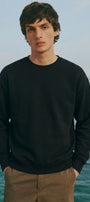 Erkek Oversize Sweatshirt Western Spirit Baskılı Siyah – Bisiklet Yaka, 3 İplik Şardonlu Polar
