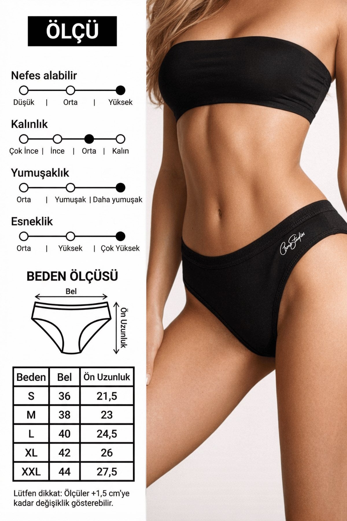 Kadın Lycralı Bambu Külot 6’lı Paket CHMP STUDIOS Baskılı Siyah – Nefes Alan Kumaş, Yumuşak Dokunuş