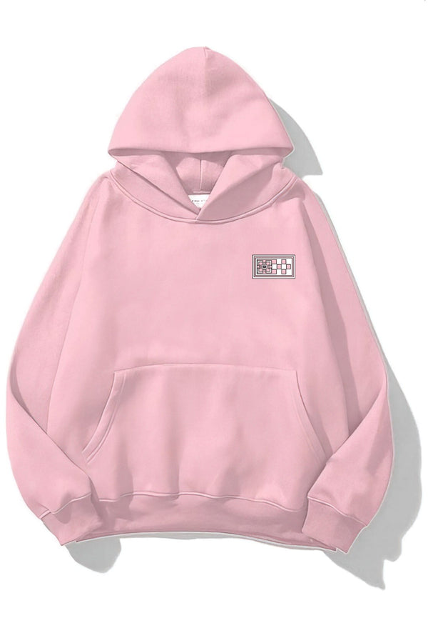 Kapüşonlu İçi Polar The Champ Dağ Baskılı Pembe Unisex Hoodie Sweatshirt