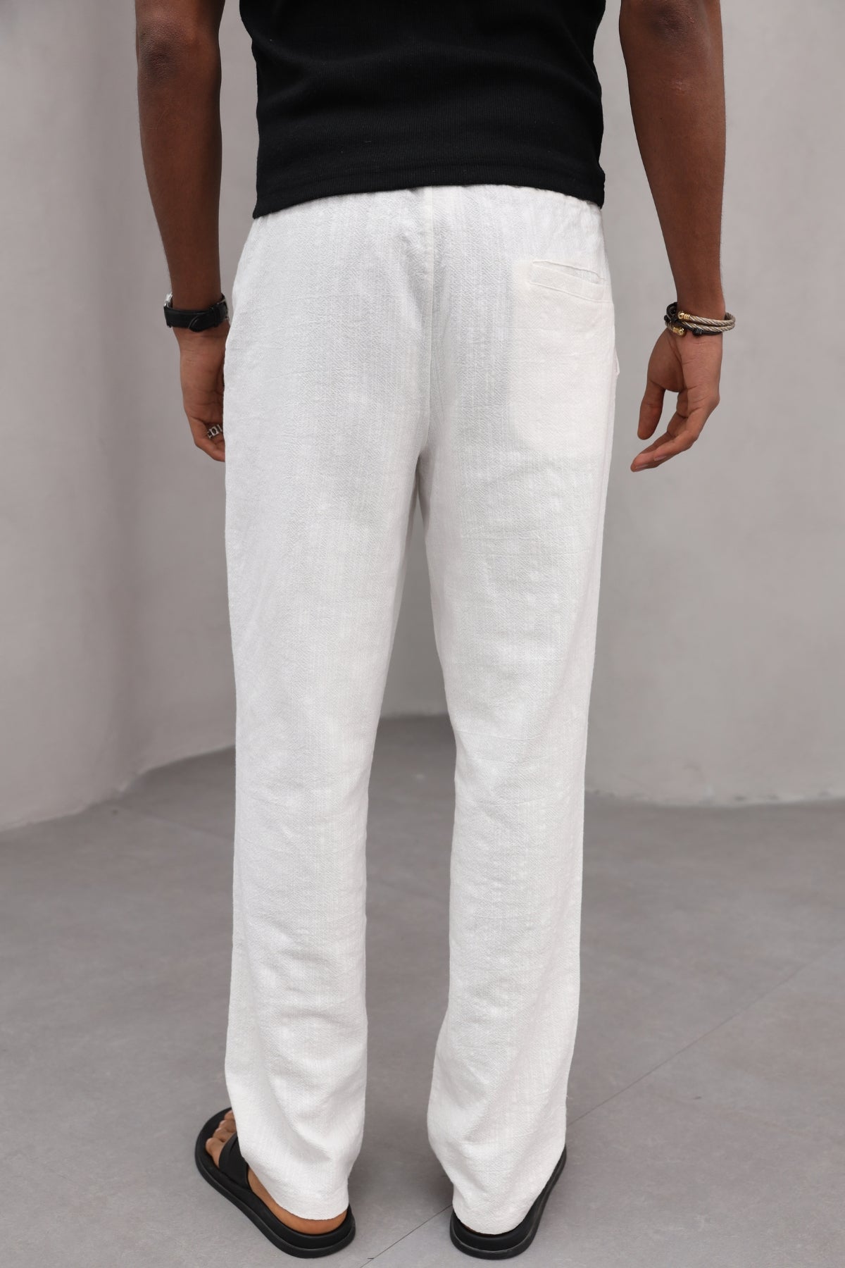 Rahat Kesim Düz Paça %100 Cotton Bağcıklı Erkek Pantolon