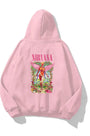 Kapüşonlu İçi Polar Pembe Nirvana Baskılı Pembe Unisex Hoodie Sweatshirt