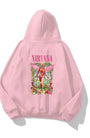 Kapüşonlu İçi Polar Pembe Nirvana Baskılı Pembe Unisex Hoodie Sweatshirt
