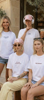 Kadın Oversize Quiet Club 4’lü Beyaz Slogan Tişört Seti– Bisiklet Yaka, Rahat Kalıp, %100 Pamuk