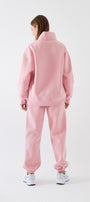 Unisex Oversize Eşofman Takımı Basic Pembe – Fermuarlı Dik Yaka, Lastikli Paça, 3 İplik Polar
