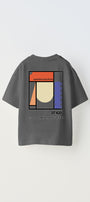 Updated Simplicity Yazılı Desen Tasarım Baskılı Füme Çocuk T-Shirt
