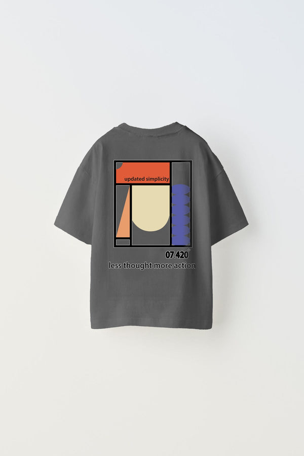 The Champ Updated Simplicity Yazılı Desen Tasarım Baskılı Füme Çocuk T-Shirt