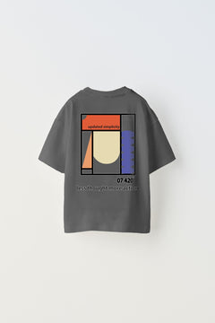 Updated Simplicity Yazılı Desen Tasarım Baskılı Füme Çocuk T-Shirt