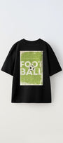Believe Yazılı Futbol Tasarım Baskılı Siyah Çocuk T-shirt