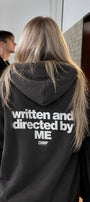 Kadın Oversize Hoodie Written & Directed Baskılı Füme – Kapüşonlu, Sırt Baskılı, 3 İplik