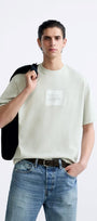 Bisiklet Yaka Syzygy Yazılı Oversize Mint Erkek T-shirt 