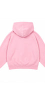 Kız Çocuk Oversize Hoodie Love Mount Baskılı Pembe – Kapüşonlu, Cepli, 3 İplik Polar