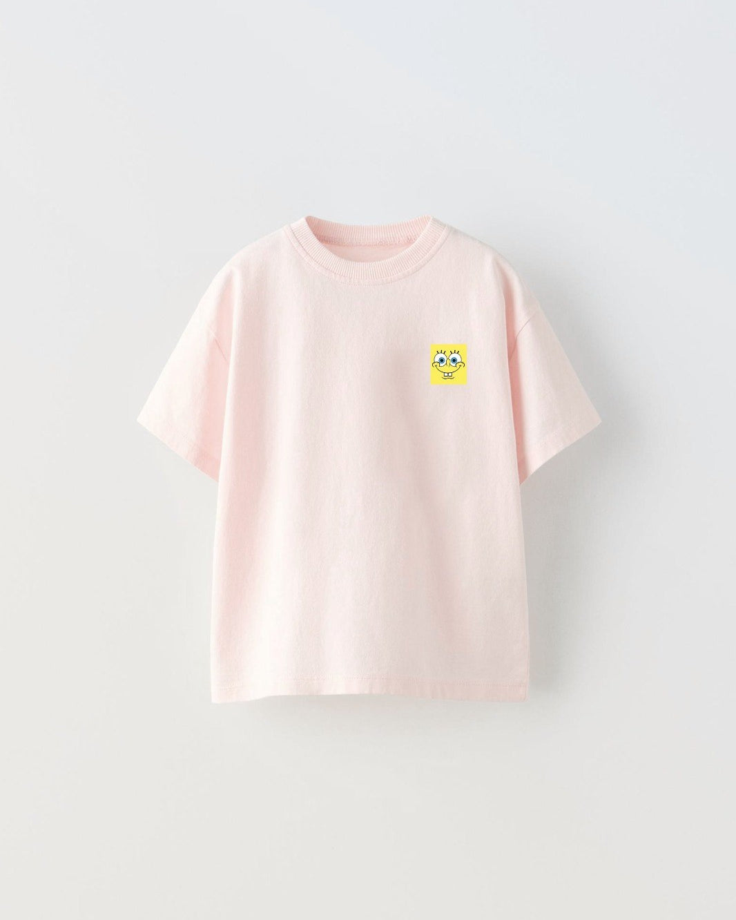 Spongebob Baskılı Pembe Çocuk T-shırt 