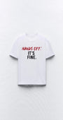 Hands Off It'S Fıne Yazılı Kadın Beyaz T-Shirt