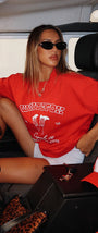 White Fox Kırmızı Kadın Capsule 09 Texas Usa Tour Yazılı Bisiklet Yaka T-Shirt
