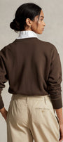 Kadın Oversize Sweatshirt Weekend Bear Baskılı Kahverengi – Bisiklet Yaka, 3 İplik Şardonlu