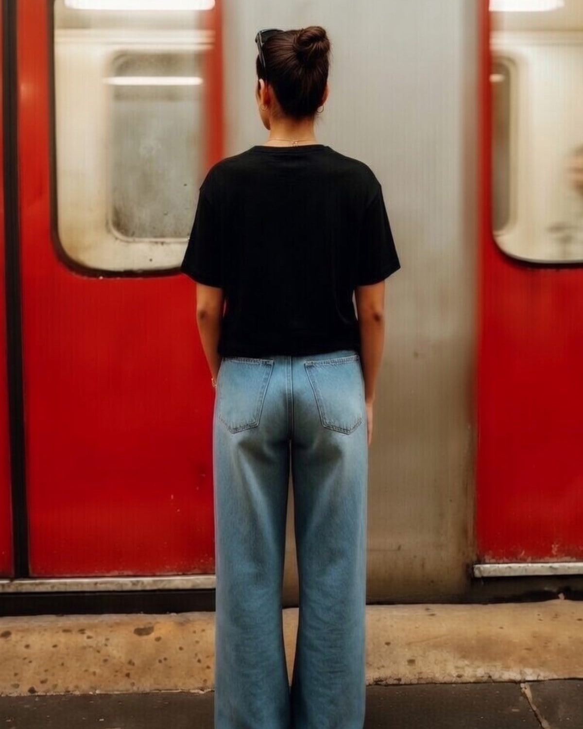 Kadın Oversize Basic Tişört Siyah – Bisiklet Yaka, Rahat Kalıp, Yazılık, %100 Pamuk