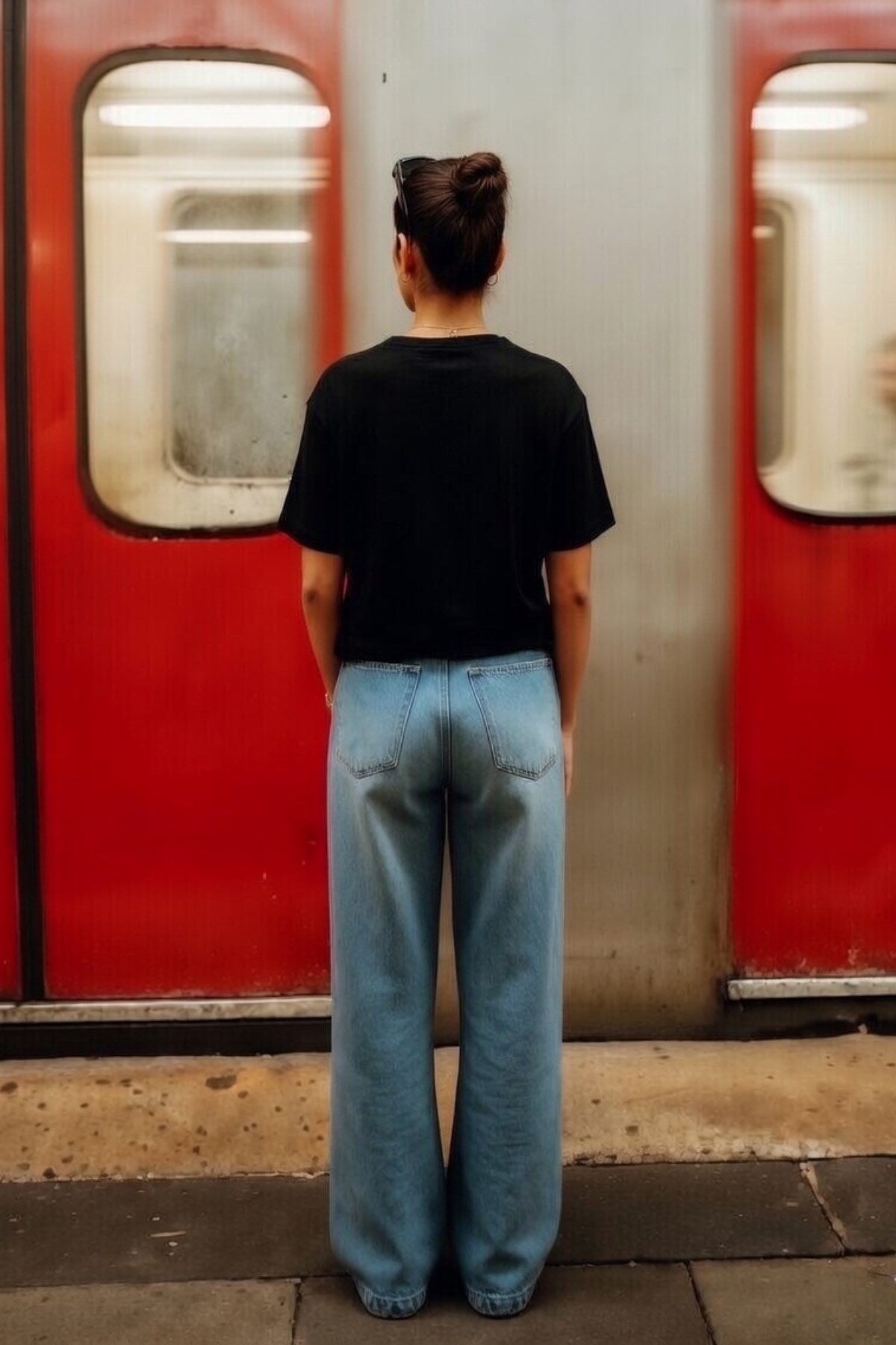 Kadın Oversize Basic Tişört Siyah – Bisiklet Yaka, Rahat Kalıp, Yazılık, %100 Pamuk